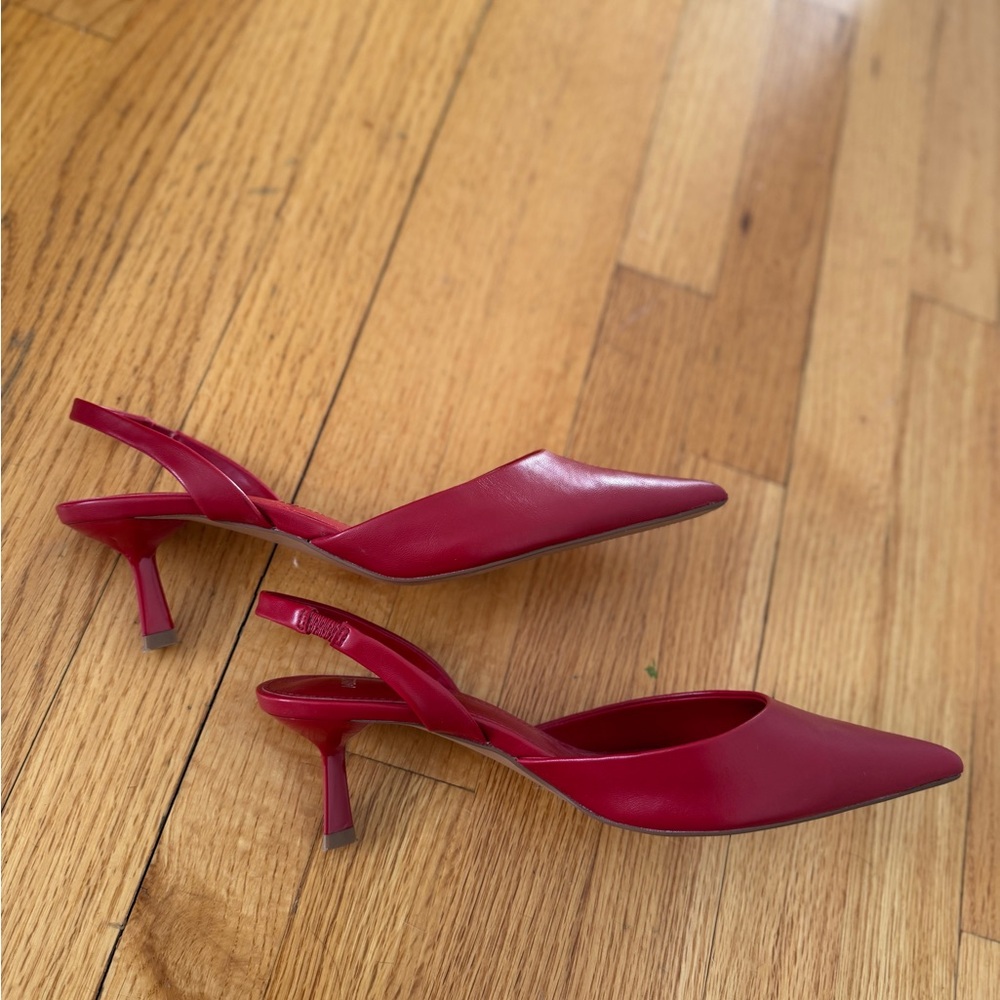 Mango Red Slingback Heels, 38